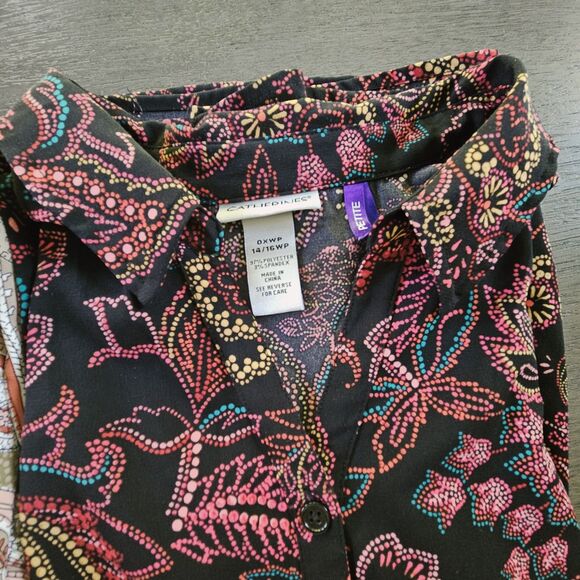 Catherine’s 0X 14/16 PETITE Lot of 2 Button Up Blouse Paisley Office Career - Picture 9 of 10